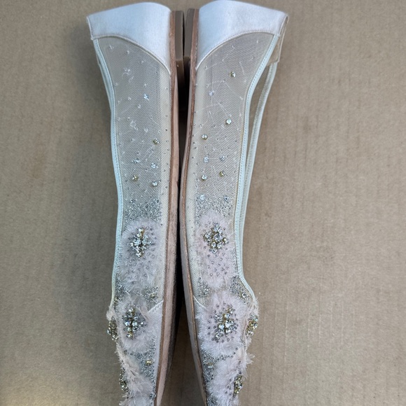 Badgley Mishka Adrienne Embellished Cream Pink Ballet Flats Womens sz 9.5 - Picture 12 of 16